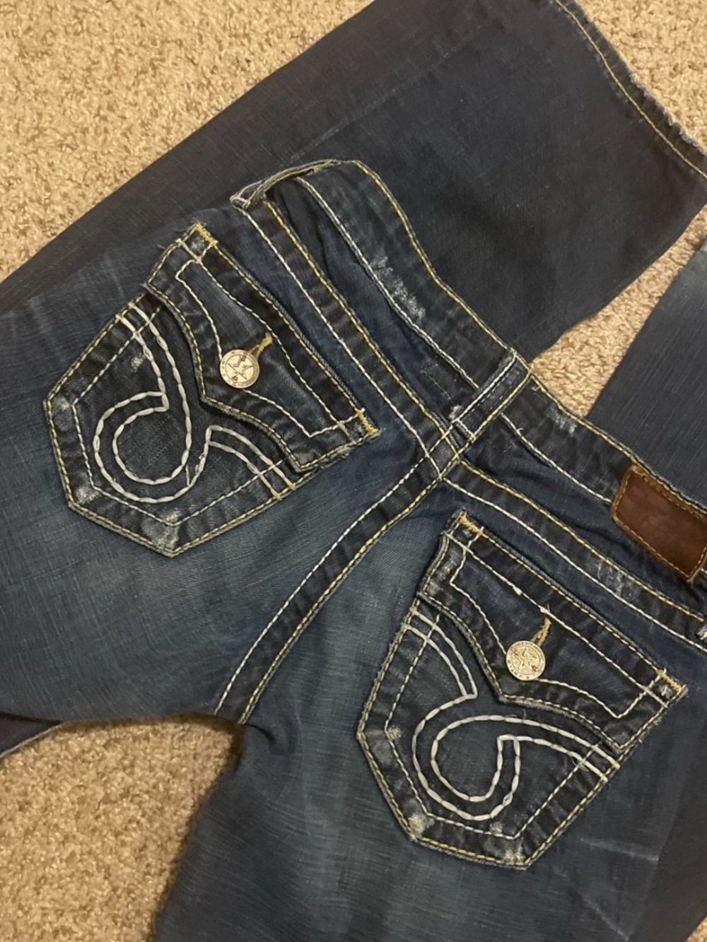 Big Star Women's Dark Blue Boot Cut Jeans with Contrast Stitching